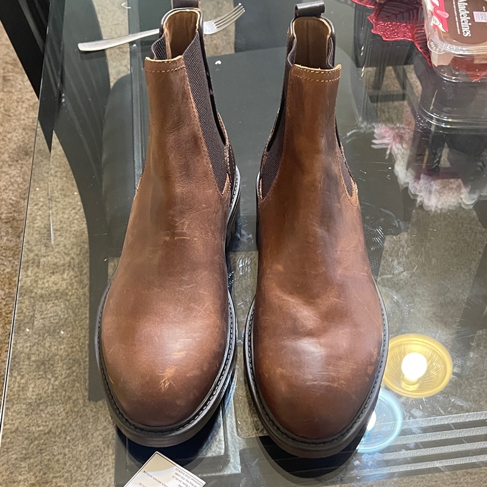 Joe Leather Chelsea Boot Men's Classic Brown Leather Ankle Boots